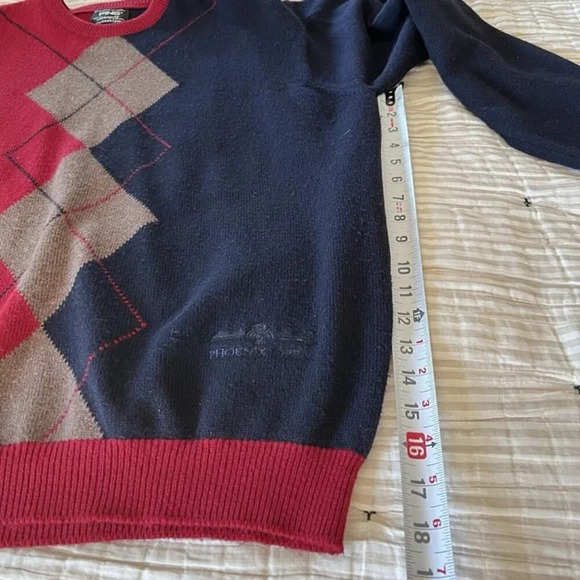 Ping Karsten Phoenix Open Merino Wool Cashmere Sweater Sz 44 Large Argyle Preppy - Picture 9 of 11